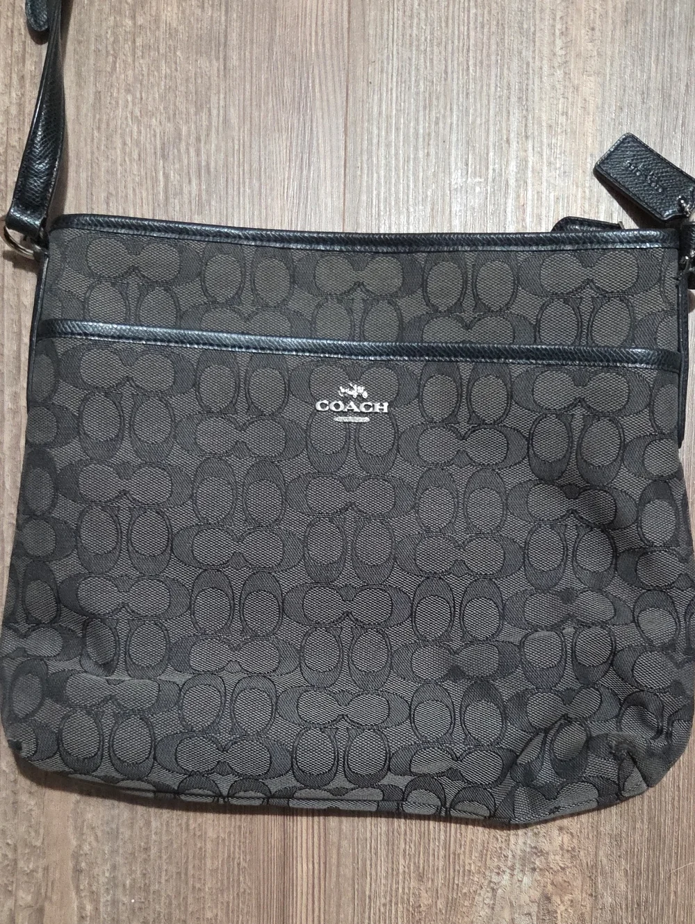 Coach Black/Brown Signature Messenger Bag